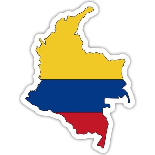 S30224# Various Sizes PVC Decal Colombia Flag Removable Car Sticker Waterproof for Bumper Rear Window