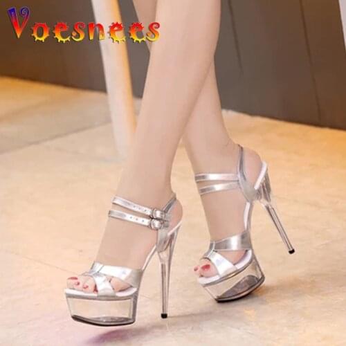 Women’s Sandals Sandalias de plataforma Wedding Shoes Heels 15cm Platform 2019 Womans Sandals Summer Woman Shoes Stripper Shoes
