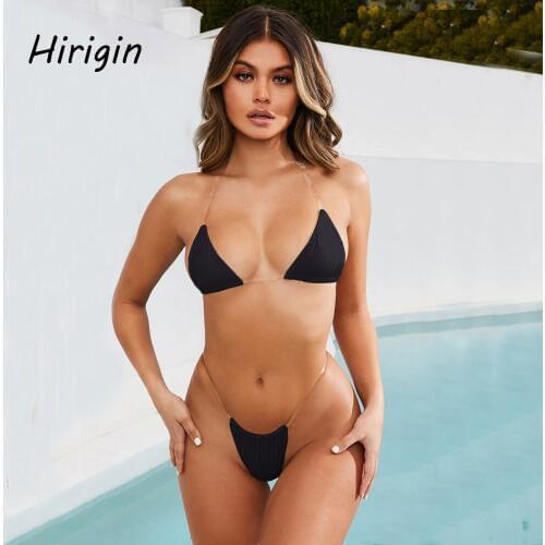 2020 sumemr Sexy micro bikini set Sexy thong swimsuit separate Bandeau Bikini Set Push-Up Clear Strap Brazilian Swimwear Biquini