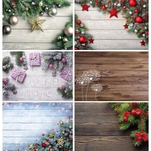SHENGYONGBAO Art fabric Photography Backdrops Prop Christmas Flower Wooden Planks Theme Photography Background 200901MB-02