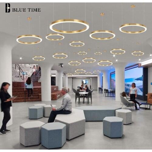 Gold Frame Led Pendant Light Modern 110v 220v Indoor Home Pendant Lamp For Living Room Dining Room Kitchen Bedroom Hanging Lamp