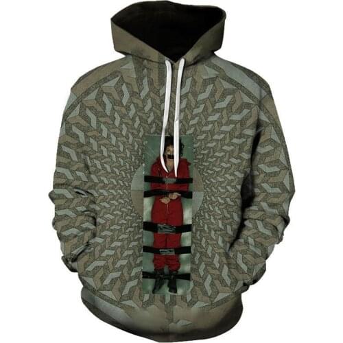 La Casa De Papel 3D Hoodies Men/Women Harajuku hip hop Hoodie Sweatshirt Money Heist The House of Paper Hip Hop Men clothing