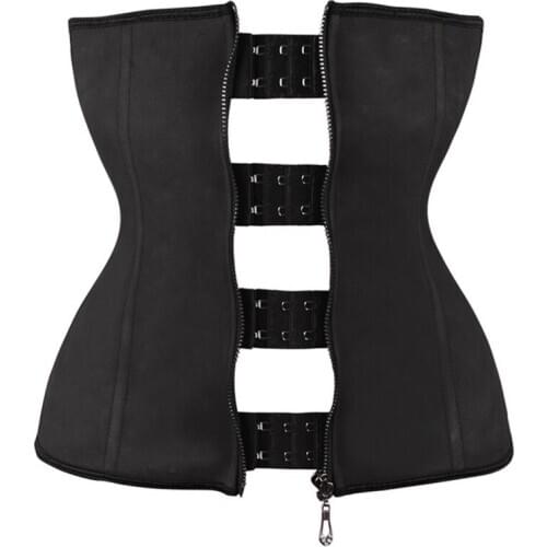 Zip Latex Waist Trainer 25 Steel Bones Plus Size Corset Belt Modeling Strap Body Shaper Colombian Girdles Waste Trainers Firm