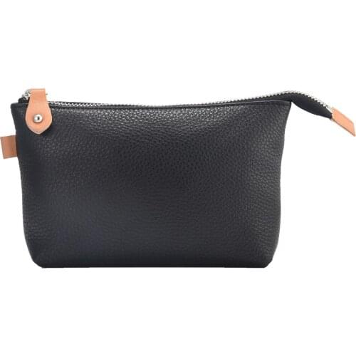 First layer genuine leather women make up organizer bag