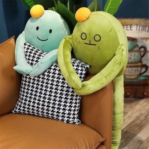 1PC Novelty Kids Cactus Plush Toy Stuffed Pillow Cute Squatting Plush Doll Soft Cute Fun Cactus Stuffed Pillow Healing Ragdoll