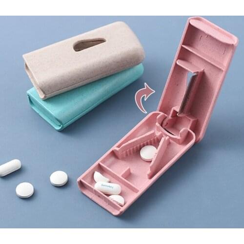 1pc Mini Useful Portable Medicine Pill Holder Tablet Cutter Splitter Pill Case Storage Box Pill Tablet Pill Cutter Divider