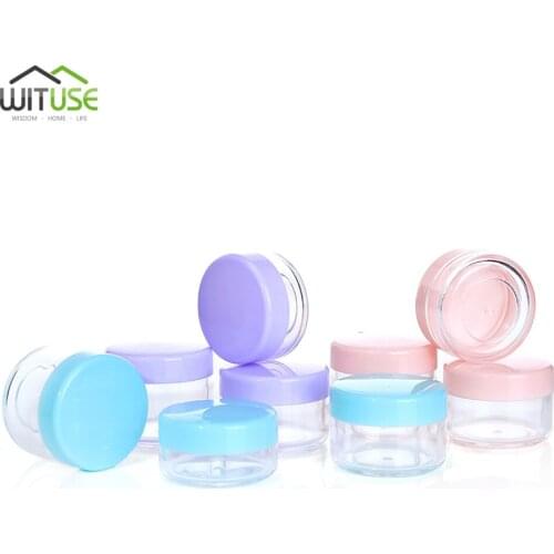10Pcs 10/15/20 Mini Sample Cosmetic Container Cream Lip Balm Makeup Jars Travel Face Cream Jar Empty Jar Pot Portable Container