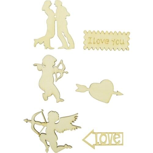 10pcs Wooden heart Cupid Confetti For Craft Wedding Party Favor Baby Shower Decor DIY Table DIY Crafts Christmas Decoration