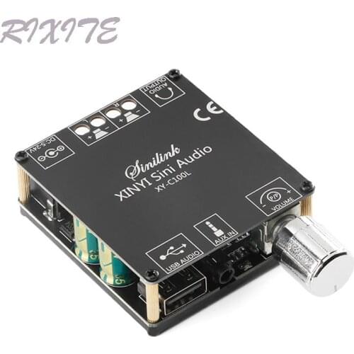 Bluetooth 5.0 Wireless Audio Digital Power amplifier Stereo board 100Wx2 Bluetooth Amp Amplificador 3.5MM USB APP C100L