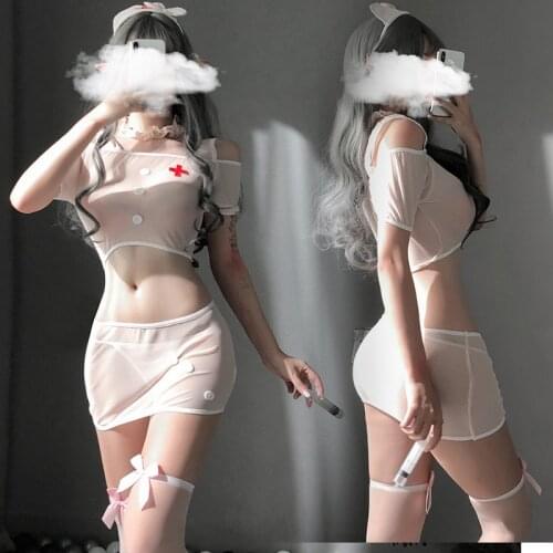 2021 New Nurse Erotic Cosplay Women Sexy Lingerie Costume Maid Outfit For Woman School Girl Pink white Kawaii Doctor Roleplay