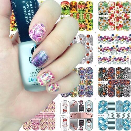 2020 New Arrival 70*80mm Nail Stickers YZWLE Water Transfer Decals Foils Polish DIY Nail Art Tools Nails Beauty Accessories
