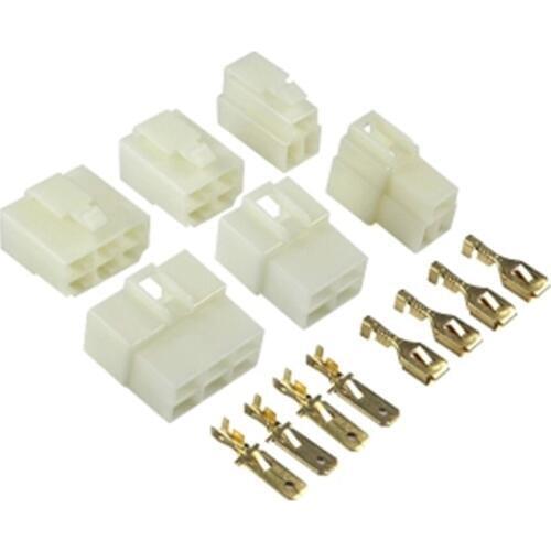 5set 1P/2P/3P/4P/6P/9P 6.3MM Automobile Connectors Wire 0.5-2mm2 PA66 Nylon Connector