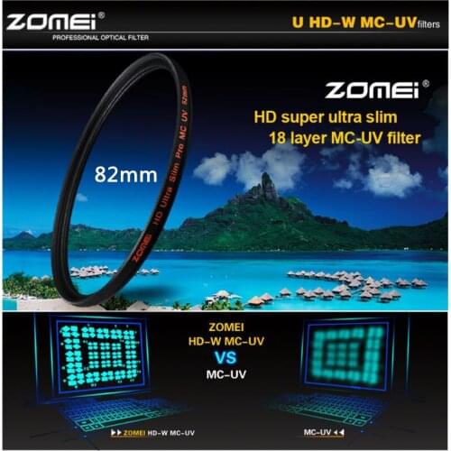 82mm Zomei HD 18 layer HMC Ultra Slim MC UV Filter waterproof oilproof Scratch MCUV Filter for Canon Nikon Tamron Sigma Lens
