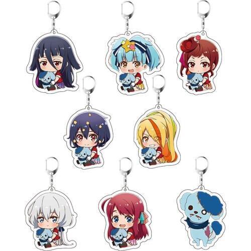 Zombieland Saga Sakura Ai Mizuno Keychain Zombie Land Saga Acrylic Pendant Key Ring Gift key Finder Ring Keychains