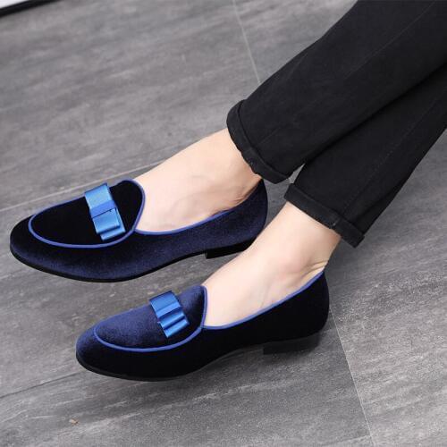 Bowknot Brand Mens Wedding Dress Suede Moccasins Soft Moccasins Foortwear Casual Mens Running Shoes Slip On Shoes A4-09