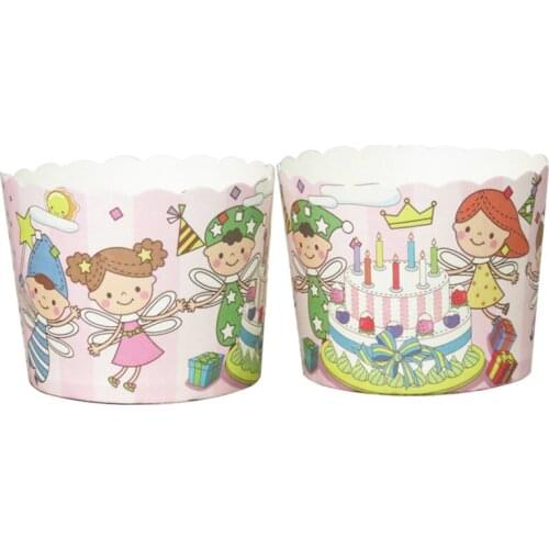 50PCS Cute children playing boy Paper Cupcake Liner Baking tool Muffin Cup Case Party Tray Cake Mold for wedding birthday party