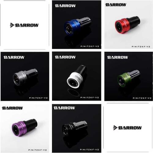 Barrow TZKF-V2 Butted fitting, Fast-fit Water stop Female,Black/Silver,Sealing quick coupling connector,water cooler gadget