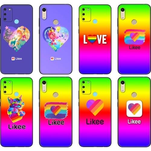 Black tpu Case For Honor 8a Prime 8s 9 10X Lite 9A 9C 9X Premium Pro 9S Case Cover Likee Cute cartoon cat love heart