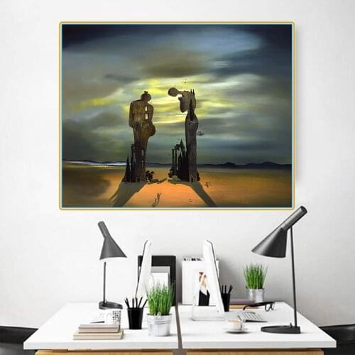 Citon Salvador Dali《Archeological Reminiscence Millets Angelus》Canvas Art Oil painting Artwork Picture Decor Home Decoration