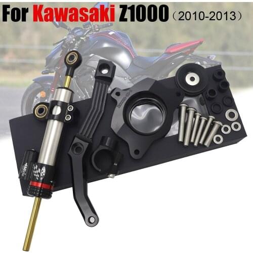 Motorcycle CNC Damper Steering StabilizerLinear Reversed Safety Control+Bracket For KAWASAKI Z1000 Z 1000 2010-2013 2011 2012