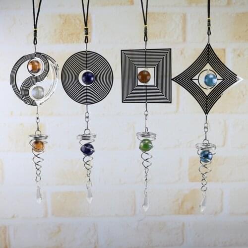 DIY Rotating Wind Chime Personality Novelty Metal Hanging Bells Pendant Crafts Home Balcony Garden Dream Catcher Chimes Decor