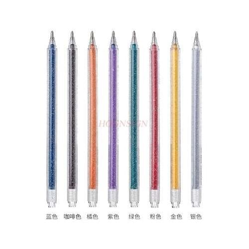 Flash gel pens color gel pens shiny metal quicksand pens two-color fluorescent note pens pearl painting pens