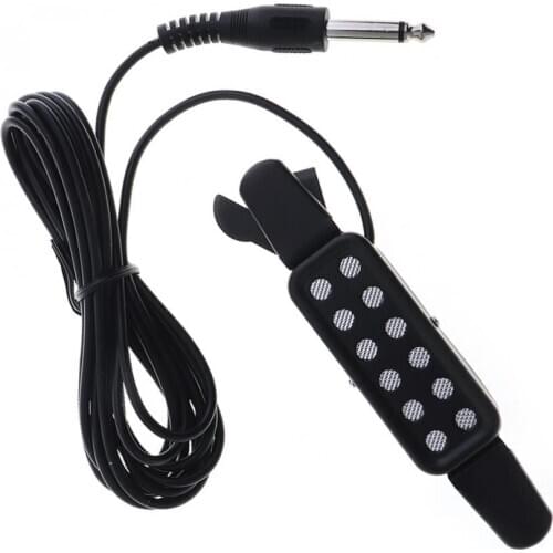 Black 12 Hole Guitar Sound Hole Pickup Metal Sound Transducer Amplifier for Acoustic Classical Folk Guitar