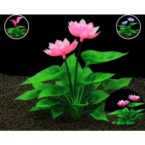 Aquarium Artificial Plants Fish Tank Decoration Flower Lotus Water Grass Decor Viewing Landscape Aquarium Accessories
