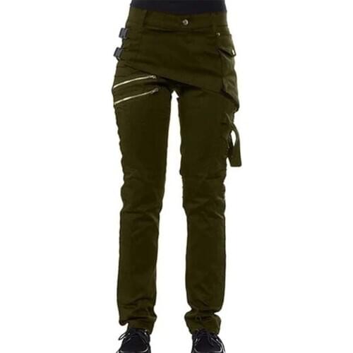 Men Pants Zipper Pockets Rivet Steampunk Trousers 2020 Fashion Autumn Winter Hip hop Rock Style Pants Male Casual Plus Size