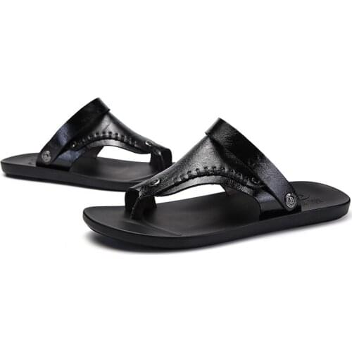 Genuine hombre mens slip roman slippers platform male white de footwear cuero masculina plage praia man dress sandales for big