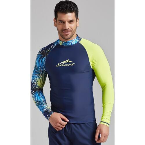 SBART mens sunscreen adult swimsuit split male long-sleeved quick-drying diving suit jellyfish clothing surf snorkeling suit
