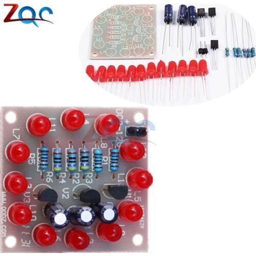 Circular Lamp Suite 12PCS LED Red DIY Kit Perfect Electronic Flash LED Electronics DIY