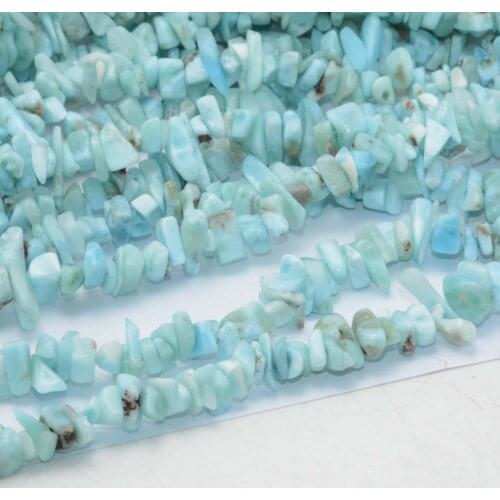 Natural Larimar / Rhodochrosite / Aquamarine Chips Beads 5-8mm , 39cm Length , 2 Strands / Lot