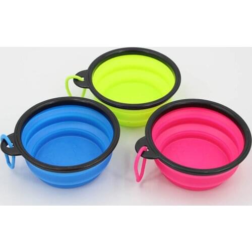 Factory wholesale pet folding with buckle bowl portable outdoor supplies travel dog bowl food utensils