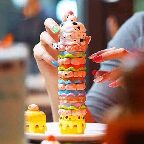 Original Anime Lulu Burger Pig Series Blind Box Guess Bag Action Figure Toy Kawaii Desktop Model Doll Girlfriend Gift Collection