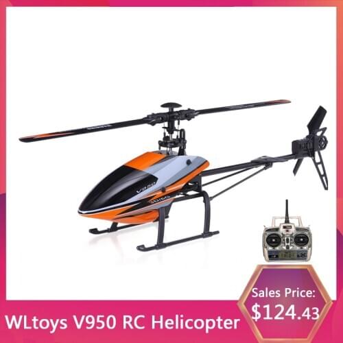 Original WLtoys V950 2.4G 6CH 3D 6G System Brushless Motor Flybarless RTF RC Helicopter