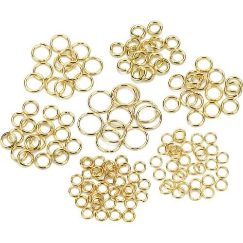 100pcs/lot Gold Plated Stainless Steel Open Jump Rings Direct 4/5/6mm Split Rings Connectors for DIY Jewelry Findings Making