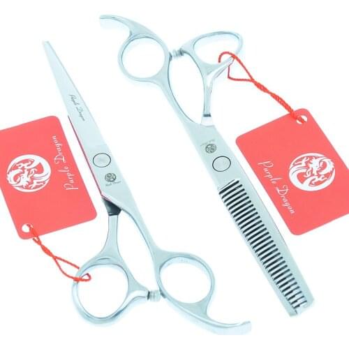 Purple Dragon 6 inch Professional Hairdressing Cutting Thinning Scissors Shears Hair Styling Tool Barber Haircut Supplies A0170B