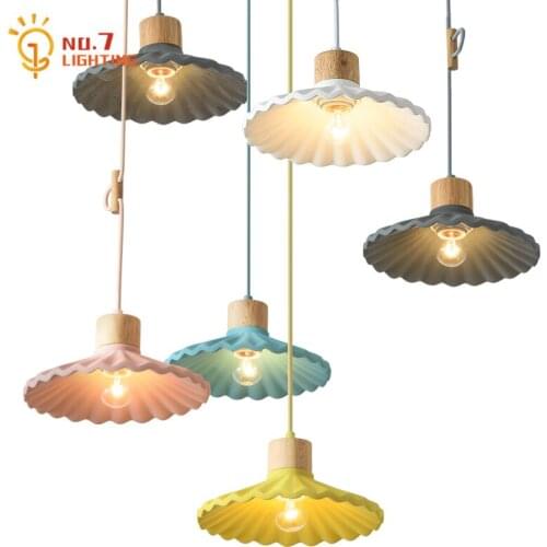 Romantic Warm Makaron Decorative Pendant Light for Girls/Princess Room Concrete Cement Hanging Lamp for Milk Tea Shop Restaurant