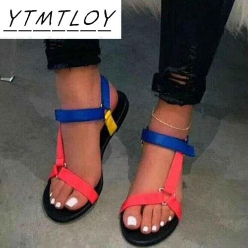 Women Sandals 2021 Summer Outdoor Sandals Solid Fashion Gladiator Sandals Women Flats Casual Ladies Shoes