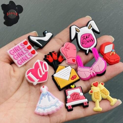 1PCS PVC Cute Cartoon Fridge Magnets Bra Hat I Do Rose Ring Letter Car High Heels Gloves Refrigerator Magnetic Sticker Note