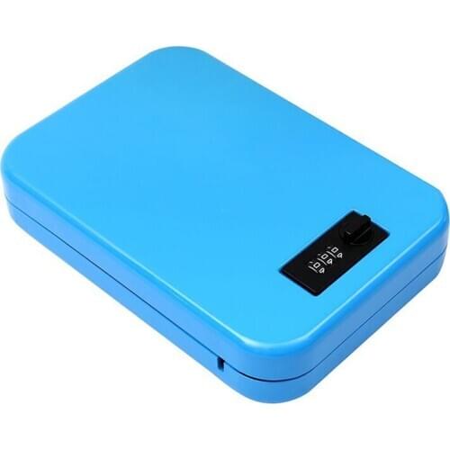 Blue Dialing Wheel Password Safes Portable Safebox Handgun Safes Valuables Money Jewelry Storage Box Security Pistol Strongbox