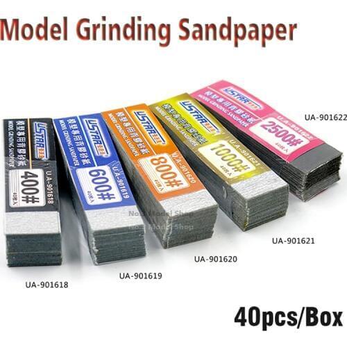 Gundam Military Model Special Tool For Polishing 400#-2500# Grinding Sandpaper with Back Glue A set of 5 Boxes