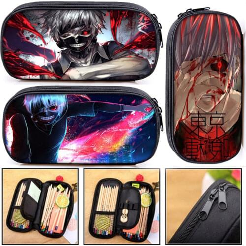 Anime Tokyo Ghoul Pencil Bag Boys Girls Manga Jin Muken Women Makeup Bag Kids Pencil Box Girl Stationary Bags School Supplies