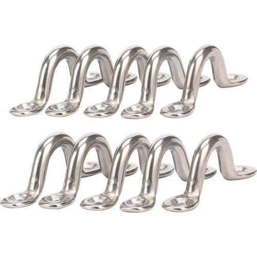 Pack of 10 Pad Eye, Eye Straps, Tie Down, Kayak Deck Loops, Tie Down Anchor Point, footmans loop FOR Kayak Canoe Rigging