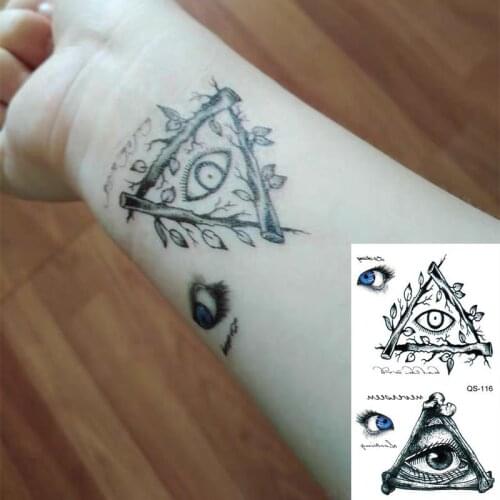 Waterproof Temporary Tattoo Stickers Eyes Totem fake Tattoo Geometric Animal Flash Tattoo Hand Back Foot for Girl Women Men