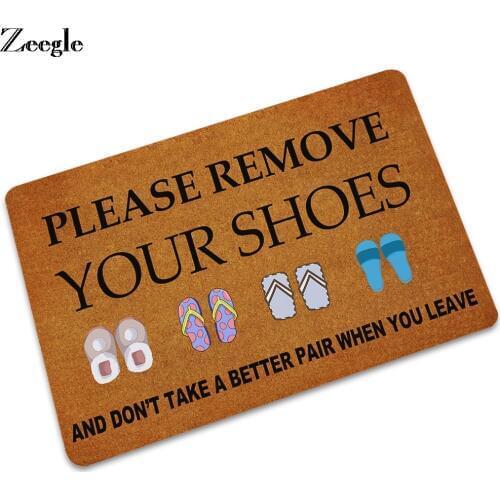 Zeegle Welcome Mat Rubber Doormats Bathroom Kitchen Carpet Home Floor Mats Living Room Anti-Slip Rug Washable Bedroom Mats