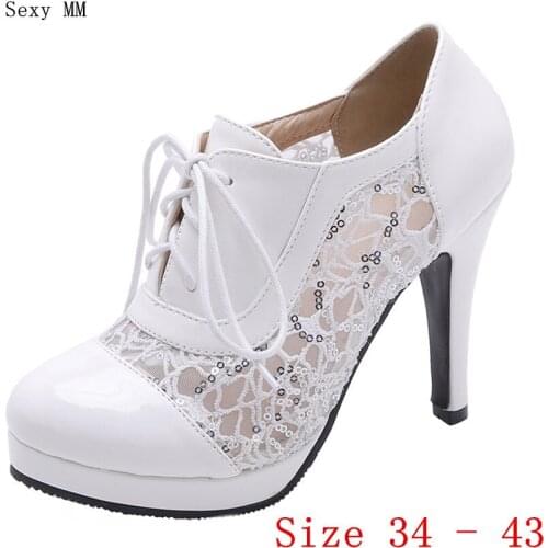 Summer High Heels Women Platform Ankle Boots Pumps Woman Short Boots High Heel Shoes Plus Size 34 - 40 41 42 43