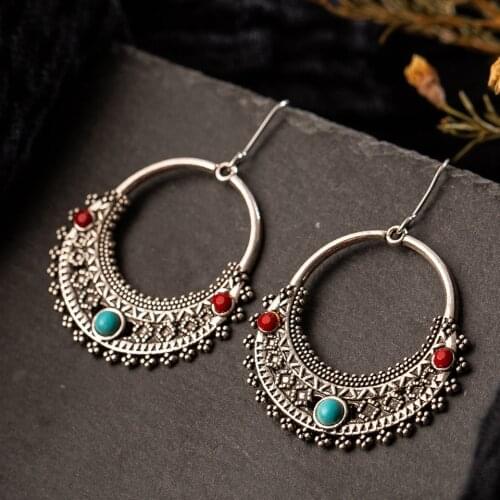 Ethnic Dangle Multiple Vintage Drop Earrings for Women Female Anniversary Bridal Party Wedding Jewelry Ornaments Wholesale
