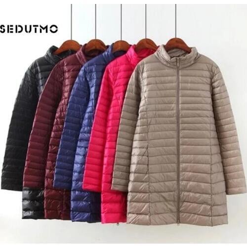 SEDUTMO Winter Plus Size 4XL Down Jackets Women Long Ultra Light Duck Down Coat Slim Puffer Jacket Autumn Parkas ED619